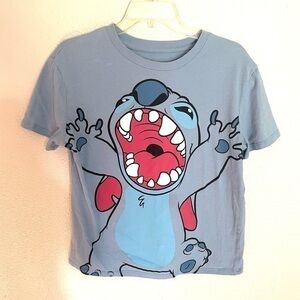 DISNEY LILO & STITCH blue graphic short sleeve t-shirt size medium